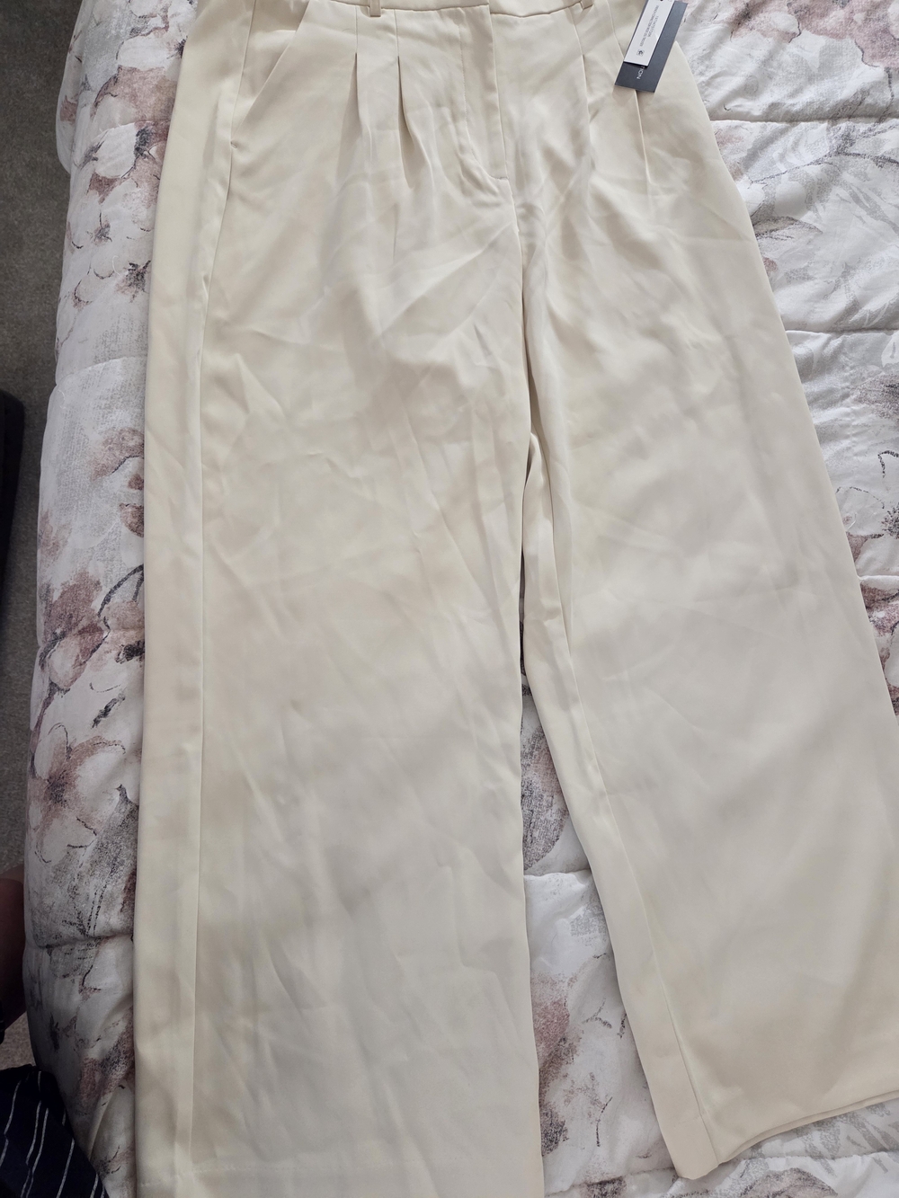 French Connection Cream Wide-Leg Trousers